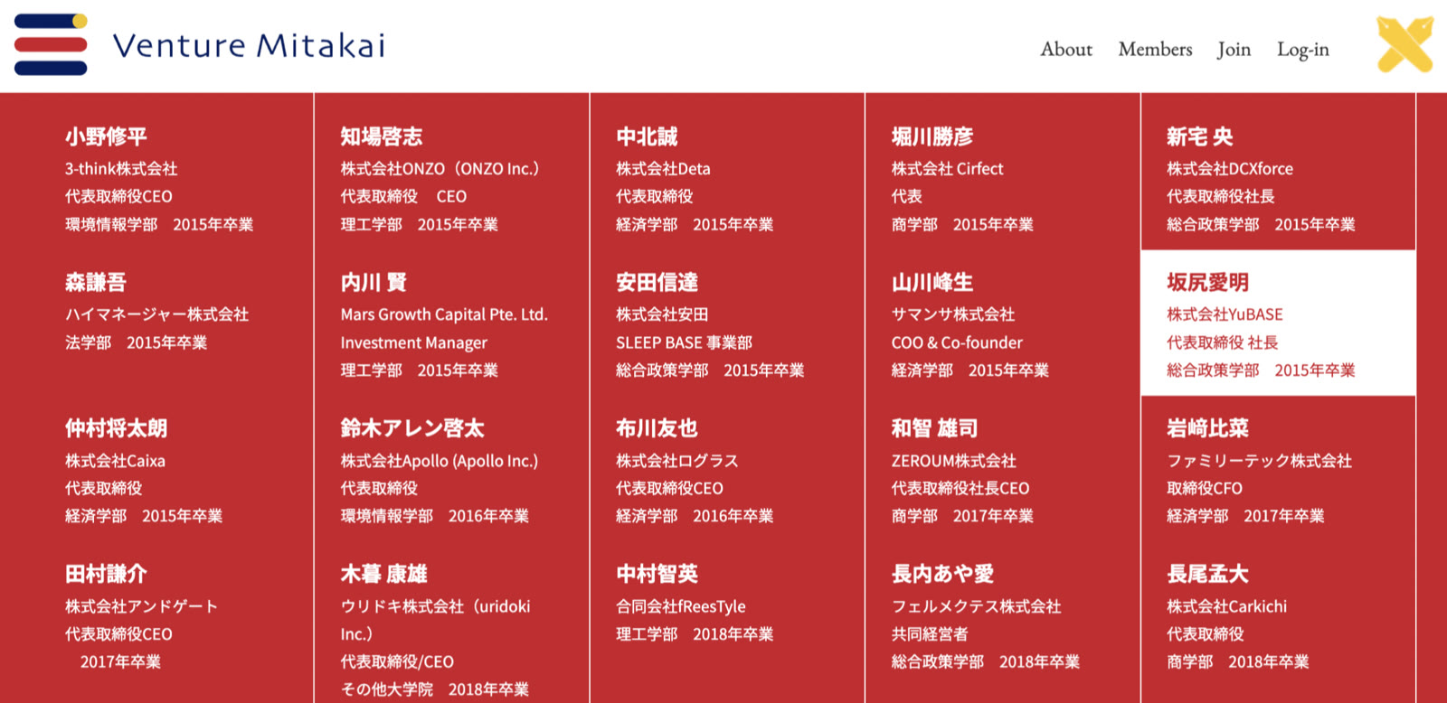 ベンチャー三田会に加入いたしました